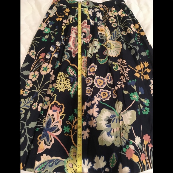 J.crew pleated floral cotton midi skirt. - Picture 7 of 7